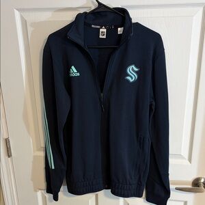 Adidas Dark Blue Track Jacket  Seattle Kraken hockey 
Men’s small. NWOT